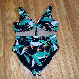 Coastal Blue Tropical Faux Bikini